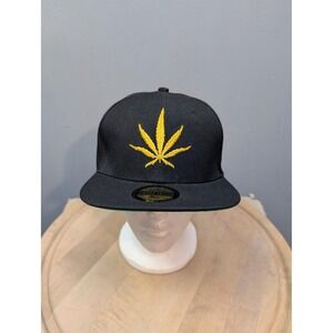 D9 Reserve Hat Cap Snap Back Black Yellow Leaf Embroidered Limited Edition Mens‎